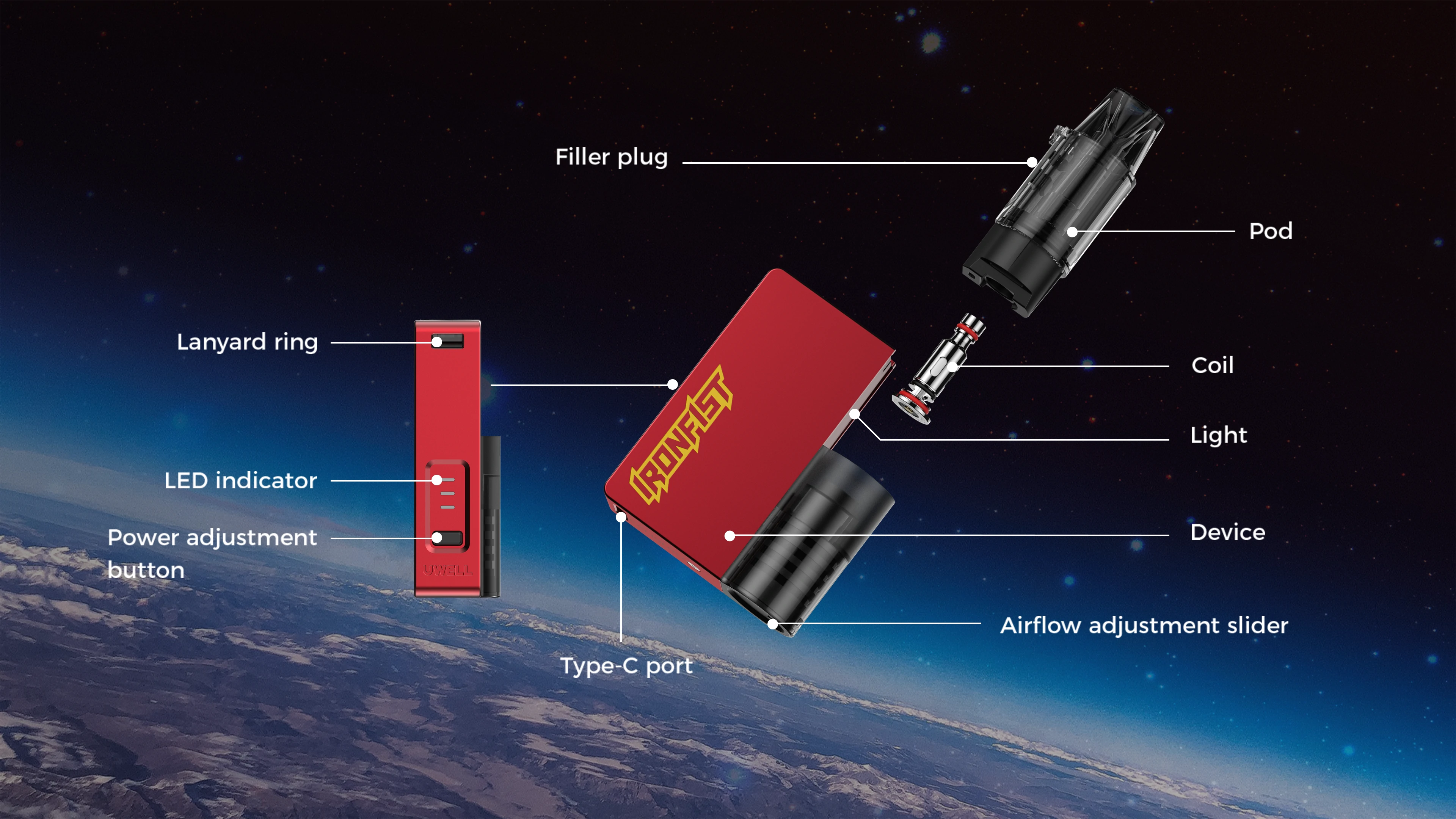 Uwell Caliburn Ironfist 16W Pod System Vape Kit